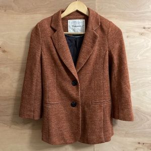 Anthropologie Cartonnier Blazer Dusty Rose Tweed Small